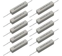 Cement Resistor,10 PCS 10w 3.9 ohm 5% Axial Lead Wire Resistor White Wound Fixed Ceramic Cement Resistors Wirewound Cement Power Resistors Flame Heat Moisture Resistance Precharge Horizontal Resistors