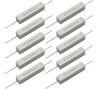 Cement Resistor,10 PCS 10w 300 ohm 5% Axial Lead Wire Resistor White Wound Fixed Ceramic Cement Resistors Wirewound Cement Power Resistors Flame Heat Moisture Resistance Precharge Horizontal Resistors