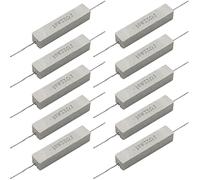 Cement Resistor,10 PCS 10w 33 ohm 5% Axial Lead Wire Resistor White Wound Fixed Ceramic Cement Resistors Wirewound Cement Power Resistors Flame Heat Moisture Resistance Precharge Horizontal Resistors