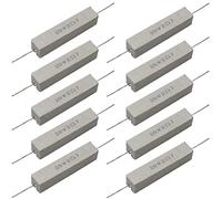Cement Resistor,10 PCS 20W 2 Ohm 5% Axial Lead Wire Resistor White Wound Fixed Ceramic Cement Resistors Wirewound Cement Power Resistors Flame Heat Moisture Resistance Precharge Horizontal Resistors