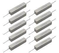 Cement Resistor,10 PCS 20W 3 Ohm 5% Axial Lead Wire Resistor White Wound Fixed Ceramic Cement Resistors Wirewound Cement Power Resistors Flame Heat Moisture Resistance Precharge Horizontal Resistors