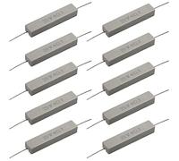 Cement Resistor,10 PCS 20W 4 Ohm 5% Axial Lead Wire Resistor White Wound Fixed Ceramic Cement Resistors Wirewound Cement Power Resistors Flame Heat Moisture Resistance Precharge Horizontal Resistors