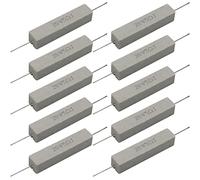 Cement Resistor,10 PCS 20W 5 Ohm 5% Axial Lead Wire Resistor White Wound Fixed Ceramic Cement Resistors Wirewound Cement Power Resistors Flame Heat Moisture Resistance Precharge Horizontal Resistors