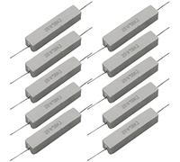 Cement Resistor,10 PCS 20W 50K ohm 5% Axial Lead Wire Resistor White Wound Fixed Ceramic Cement Resistors Wirewound Cement Power Resistors Flame Heat Moisture Resistance Precharge Horizontal Resistors
