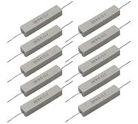Cement Resistor,10 PCS 20W 6 ohm 5% Axial Lead Wire Resistor White Wound Fixed Ceramic Cement Resistors Wirewound Cement Power Resistors Flame Heat Moisture Resistance Precharge Horizontal Resistors