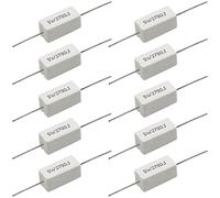 Cement Resistor,10 PCS 5W 270 Ohm 5% Axial Lead Wire Resistor White Wound Fixed Ceramic Cement Resistors Wirewound Cement Power Resistors Flame Heat Moisture Resistance Precharge Horizontal Resistors