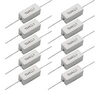 Cement Resistor,10 PCS 5W 4 Ohm 5% Axial Lead Wire Resistor White Wound Fixed Ceramic Cement Resistors Wirewound Cement Power Resistors Flame Heat Moisture Resistance Precharge Horizontal Resistors