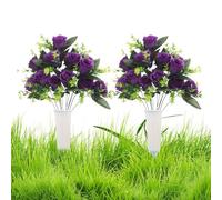 Cemetery Artificial Flowers Decorative Artificial Flowers,Realistic Artificial Decoration,Memorial Day Flowers for Cemetery | Memorial Days and Funerals at Grave Places Lawns and