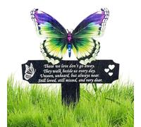 Cemetery Butterfly Decoration - 7.87 x 6.81 Inches, Wooden Stake, Memorial Grave Marking, Ornament, Memory Of The Deceased | Butterfly Garden Decoration For Outdoor Use, A