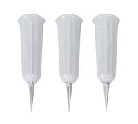 Cemetery Flower Vase Cone for Graveside Memorial Floral Vase with Metal Stake Plastic Cone Grave Flower Holders (3pc)