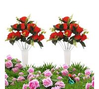 Cemetery Flowers - Realistic Artificial Arrangement, Cemetery Flowers for Grave Vase for Decoration, for Use on Lawns and Patios as well as on Memorial Days, Funerals and Grave Stel