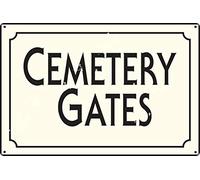 Cemetery Gates Tin Sign 8"x12"