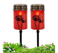 Cemetery Lights, Set of 2 Flameless Tea Lights, Waterproof Outdoor Lights for Garden, Cemetery, Pathway Courtyard, Home Parties