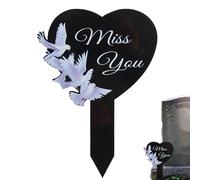 Cemetery Markers for Graves,Waterproof Metal Black Grave Stake Plaques | Heart Shape Graveyard Decorations Remembrance Yard Stake for Friend, Humans & Outdoor