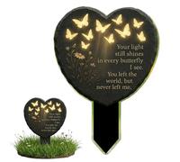 Cemetery Ornament,Ornaments for Graves,Heart Love Shape Grave Marker Decoration, Personalised Memorial Garden Ornaments for Lasting Tributes, Heart Shaped Grave Marker for Outdoor Placement