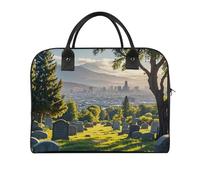 Cemetery Outside The City Laptop Tote Bag Casual Travel Handbag Multi Pocket Shoulder Bags for Work Travel