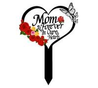 Cemetery Plaques for Grave, Mom Grave Markers, Acrylic Cemetery Decorations for Grave, Memorial Garden Stakes,Outside Decor for Cemetery, Yard