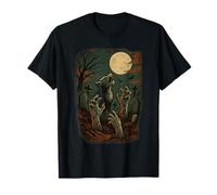 Cemetery Rising Vintage Horror Halloween Zombie Design T-Shirt