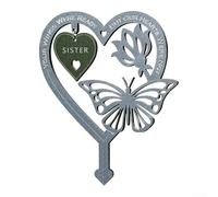 Cemetery tombstone decoration outdoor memorial plaque mourning mother's grave metal rod garden decoration marking mother memorial giving heart-shaped love heart-shaped decoration(Sister)
