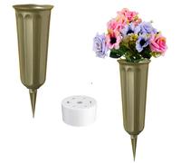 Cemetery Vase with Spike -Headstones Flower Holder with Drainage Hole for Artificial Flowers- Grave Decorations Memorials Sympathy for Loss of Loved Ones - Graveside Memorial Grave Spiked Flower Vase
