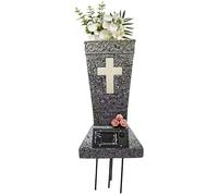Cemetery Vases - Grave Flower Holders, Memorial Site Containers, Ground Stake Vases, Floral Receptacles, Outdoor Burial Decor, Black Green Gray Tall Spike For Grass Yard Lawn