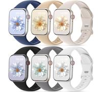 CeMiKa 6 Pack Sport Straps Compatible with Apple Watch Strap 40mm 41mm 38mm 42mm(Series 11) - Silicone Sport Replacement Band for iWatch SE Series 11 10 9 8 7 6 5 4 3 SE3, Women Men