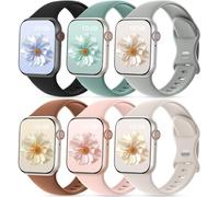 CeMiKa 6 Pack Sport Straps Compatible with Apple Watch Strap 44mm 46mm 45mm 42mm 49mm, Upgraded Silicone Replacement Bands for iWatch Ultra 3 2 Ultra Series 11 10 9 8 7 6 5 4 3 SE, Women Men