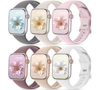 CeMiKa 6 Pack Sport Straps Compatible with Apple Watch Strap 44mm 46mm 45mm 42mm 49mm, Upgraded Silicone Replacement Bands for iWatch Ultra 3 2 Ultra Series 11 10 9 8 7 6 5 4 3 SE, Women Men