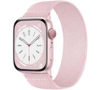 CeMiKa Compatible with Apple Watch Straps 38mm 40mm 41mm 42mm Women Men, Braided Nylon Stretchy Elastic Sport Solo Loop Replacement Band for iWatch Series 10 9 8 7 SE 6 5 4 3 Ultra 2 1,L-SandPink