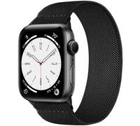 CeMiKa Compatible with Apple Watch Straps 46mm 45mm 44mm 42mm 49mm Men Women,Stretchy Nylon Elastic Sport Solo Loop Replacement Band for iWatch Series 11 10 9 8 7 6 5 4 SE Ultra 3 2 1,Black-M
