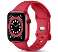 CeMiKa Silicone Strap Compatible with Apple Watch 44mm 42mm 45mm 46mm 49mm | Soft Breathable Sport Straps Compatible with Apple Watch Series 12 11 10 9 8 7 6 5 4 3 SE SE3 Ultra 4 3 2 1, Women Men, Red