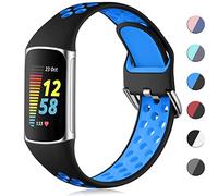CeMiKa Sport Silicone Strap Compatible with Fitbit Charge 5/Charge 6
