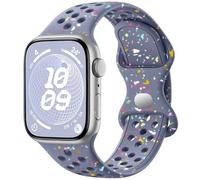 CeMiKa Sport Straps Compatible with Apple Watch Strap 38mm 40mm 41mm 42mm for Women Men, Eco-friendly Recyclable Silicone Breathable Wristband for iWatch Series 10 9 8 7 6 5 4 3 2 1 SE, BlueGrey