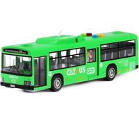 Cemirk Bus Toy for Boys and Girls Ages 1 and Up - with Lights and Sounds, Realistic Tires, Simulated Functional Doors, Friction-Powered Movement, (Green)