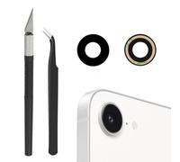 Cemobile 1 Set Original Back Rear Camera Glass Lens Replacement for iPhone 16e with Adhesive Preinstalled and Repair Tool Kit