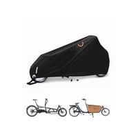 CEMOFE Bicycle Cover Cargo Bicycle Storage Outside Waterproof Bike Cover Cargo 420D Oxford with Reflective Strips & Keyhole UV Protection for Two-wheeled Load Wheels 270x75x100cm