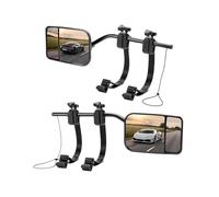 CEMOFE Convex Caravan Towing Mirror Caravan Mirrors for Cars Wing Mirror Extensions for Caravan Universal Adjustable Dual Convex Mirror with Clamps & Rubber Straps for 4x4 Motorhome RV Vans Pair