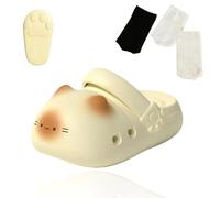 Cemssitu Cat Paw Print Shoe Summer, Cute EVA Cloud House Slippers, Bath Sandals, Beach Shoes Indoor Outdoor (yellow pro,10.5)