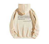 Cemssitu Dear Person Behind Me Hoodie, Dear Person Behind Me Sweatshirt for Women, Dear Person Behind Me Hoodie You Are Enough (Yellow,L)