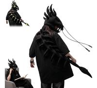 Cemssitu Dinosaur Skeleton Costume-3D Realistic New Dinosaur Skeleton Headgear、for Photoshoot、Cosplay、Theme Parties (Black,S)