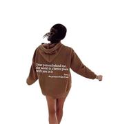 Cemssitu Hoodie & Sweatshirt for Women - 'You Are Enough' (Khaki, XL)