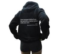 Cemssitu You Are Enough Hoodie & Sweatshirt - Women's Dear Person Behind Me (Black, XL)