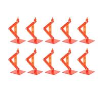 CEMTUKLBP 10 Pcs Action Figure Display Holder, High Stability Doll Model Support Stand for 6 Inch Action Figures, ABS Plastic Base with Accessories for Anime Collectibles and Home (Transparent Red)