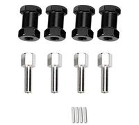 CEMTUKLBP 20mm Extension Wheel Hub Hex Drive Adapter, Aluminium Alloy RC Wheel Hub Adapter, 12mm Hex Drive with M4 Thread for 1/10 RC Drift Car Buggy Truggy Crawler (Black)
