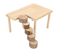 CEMTUKLBP Hamster Climb Platform Wooden Small Pet Activity Playground with Round Ladder, for Sugar Glider Hamster Golden Bear, Natural Log Construction, Stable Screw - Assembly Design