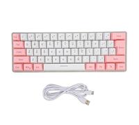 CEMTUKLBP K401 RGB Gaming Keyboard, Mechanical USB Keyboard with 61 Keys, Colorful Backlit Mini Keyboard for PC Gaming, Ergonomic Design with Detachable USB Cable for 10 11 (White Pink)