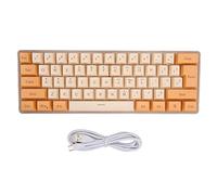 CEMTUKLBP K401 RGB Gaming Keyboard, Mechanical USB Keyboard with 61 Keys, Colorful Backlit Mini Keyboard for PC Gaming, Ergonomic Design with Detachable USB Cable for 10 11 (Orange Beige)