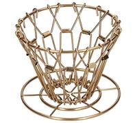 CEMTUKLBP Pour Over Coffee Dripper, Stainless Steel Foldable Coffee Filter Cup, Gold Portable Drip Holder for Paper Filters, Compatible with Most Mugs and Cups, Ideal for Home Office Travel