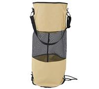 CEMTUKLBP Reusable Boat Trash Bag, Waterproof Mesh Garbage Bag for Boat, Outdoor Camping Kayaking Waste Storage with Elastic Top and Sturdy Buckle Strap, Made of Tear Resistant (Khaki)