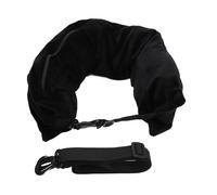 CEMTUKLBP Stuffable Travel Pillow, Fillable Neck Pillow with Large Side Zip, Multifunctional Clothes Storage Bag for Weekend Getaways, Camping and Air Travel, Polyester Velvet Fabric (Black)
